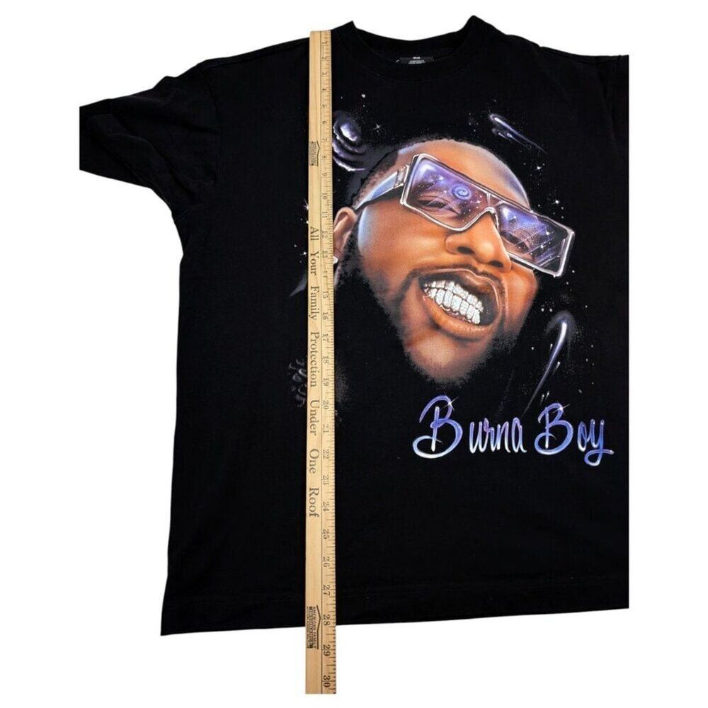 H&M Burna Boy Rap Tee Shirt Black Size L Oversized - Picture 6 of 6